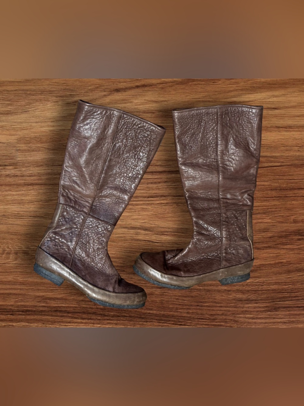 vintage Rosa Mosa mid-calf inner zipper clog boots,